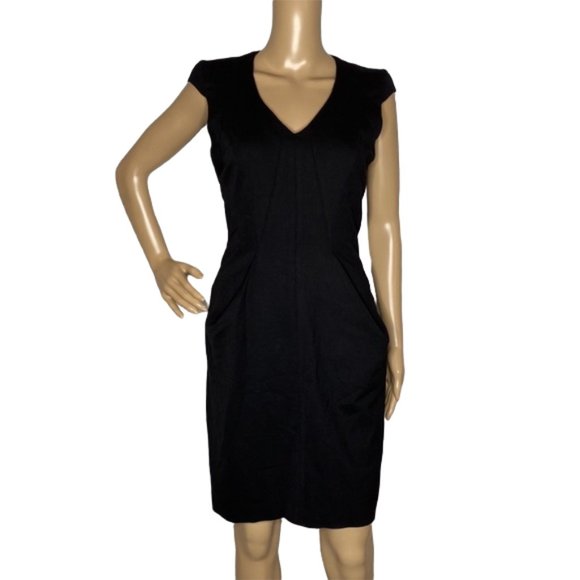 EUC Helmut Lang Wool Blend Cap Sleeve Alloy Sheath Dress - Picture 3 of 15
